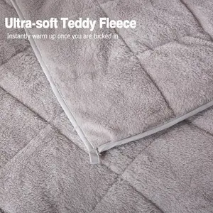 Teddy Fleece Weighted Blanket Quilted Sherpa Throw Deep Sleep Therapy Relax - 125 x 180cm - 6kg