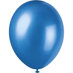 Unique Party Latex Pearlised Balloons (Pack of 8) Blue (One Size)