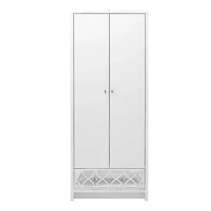 GFW Arianna 2 Door 1 Drawer Wardrobe White