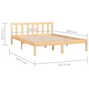 Berkfield Bed Frame Solid Wood Pine 120x190 cm Small Double