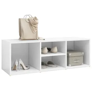 Shoe Storage Bench White 105x35x35 cm Engineered Wood