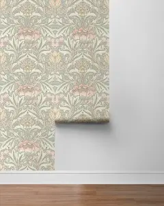 Acanthus Floral Vintage Unpasted Wallpaper