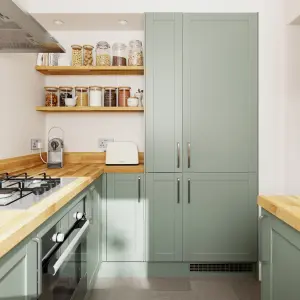 GoodHome Ashmead Matt reed green Shaker Highline Cabinet door (W)500mm (H)715mm (T)16mm