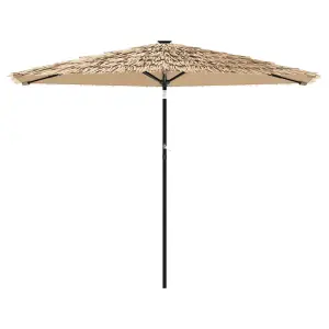 Berkfield Garden Parasol with Steel Pole Brown 288x288x225 cm