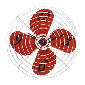 Maison by Premier Red Retro Fan Design Wall Clock