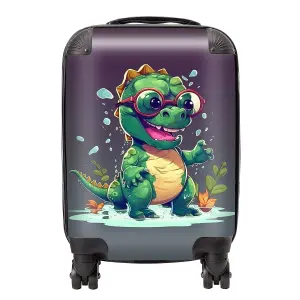 Happy Dino In A Puddle Suitcase - Mini Cabin