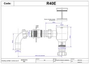 McAlpine R40E 1.25" Complete Screened Tank Overflow Connector - Extended