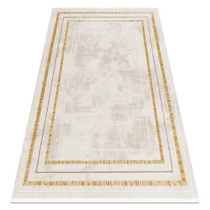 Modern carpet DUKE 51523 cream / gold - Frame, structured, very soft,  240x330 cm