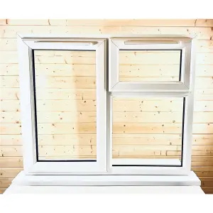 1145mm (W) x 895mm (H) PVC u StormProof  Window - 1 Opening Window (LEFT) - Top Opening Window (RIGHT) - White