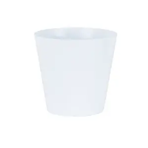 4 x Wham Studio 21cm Round Plastic Planter Ice White