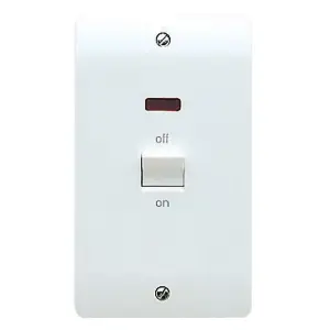 MK 45A Rocker Raised slim Control switch Gloss White