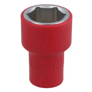 24mm 1/2in drive VDE Insulated Shallow Metric Socket 6 Sided Single Hex 1000 V