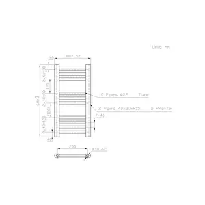 Wiest Straight Heated Towel Rail Radiator Bathroom Ladder Warmer Chrome / 60cm H x 30cm W x 3cm D