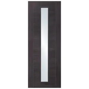 Internal Laminate Umber Grey Forli Door with Clear Glass  - 1981 x 762 x 35mm (30")