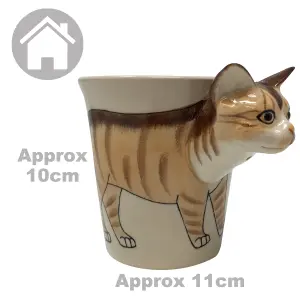 Cat Mugs Set Coffee & Tea Cup Pack of 4 by Laeto House & Home - INCLUDING FREE DELIVERY