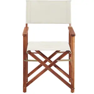 Set of 2 Garden Chairs CINE Acacia Wood Dark Wood