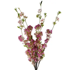 Pack of 6 x 100cm Pink Blossom Spray Stem