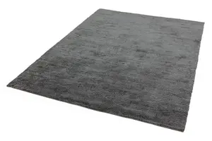 Grey Plain Modern Easy to clean Rug for Dining Room Bed Room and Living Room-120cm X 170cm