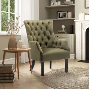 Velvet Sage Green Gabriella Accent Chair