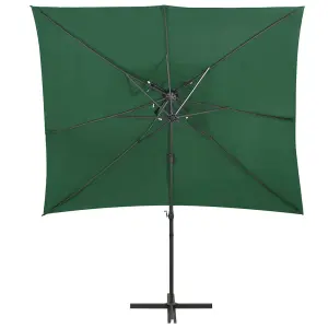 Berkfield Cantilever Umbrella with Double Top Green 250x250 cm