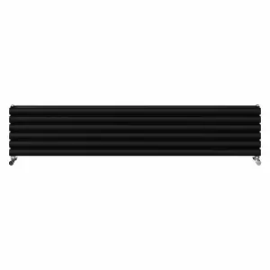 Right Radiators 1800x354 mm Horizontal Vertical Oval Column Radiator Double Panel Rads Black