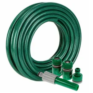 15m Reinforced Watering Garden System Equipment Pipe Hose and Spray Nozzle Set