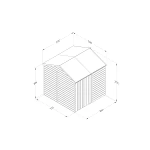 Forest Garden Beckwood Shiplap 7x7 ft Reverse apex Natural timber Wooden Pressure treated 2 door Shed with floor (Base included)