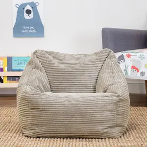 icon Kids Morgan Corduroy Armchair Bean Bag Natural Beige Childrens Bean Bags