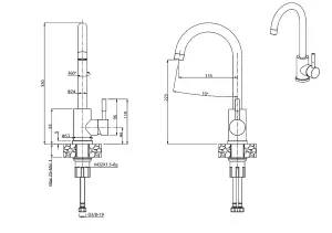 Quadron Kate Steel mixer kitchen tap, stainless steel material