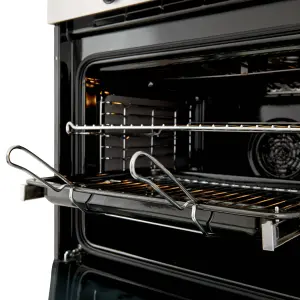 Cooke & Lewis CLMFSTa Built-in Single Multifunction Oven - Brushed black & grey stainless steel effect