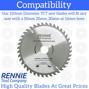 210mm x 40T TCT Circular Wood Saw Blade. Fits Festool Bosch Makita Dewalt Circular Saws Etc