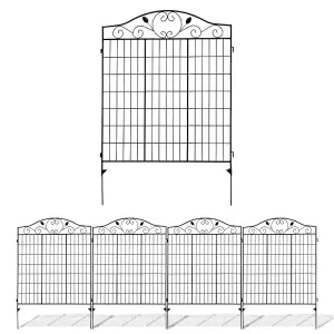 Woodside Brooke Garden Metal Border Fence 4 PACK