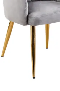 Mink Velvet Angular Dining Chair, Mid-century Lounge Chair, Decorative Chair, Armchair With Gold Finish Legs