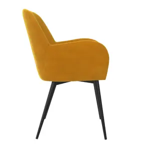 Fitz Dining Chair in Velvet Mustard