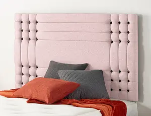 Somnior Flexby Plush Pink Divan Bed Base With 4 Drawers And Headboard - King