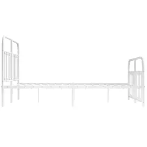 Berkfield Metal Bed Frame with Headboard and Footboard White 140x190 cm