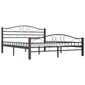 Berkfield Bed Frame Black Metal 140x200 cm