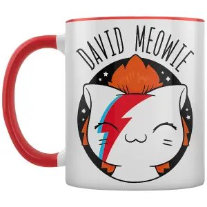 VI Pets Inner Two Tone David Meowie Mug Red (One Size)