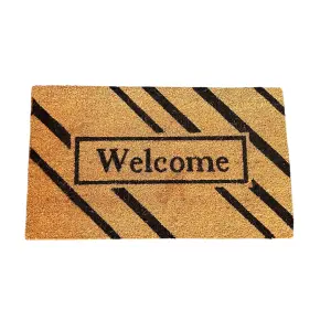 Coir Products Coir Doormat with the Design of a Formal Welcome Message