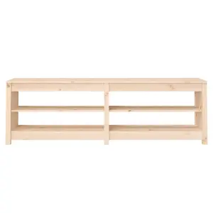 Shoe Bench 160x36.5x50 cm Solid Wood Pine