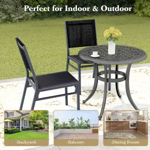 Costway Outdoor Dining Chairs Patio Armless Chair Lightweight Metal Chair