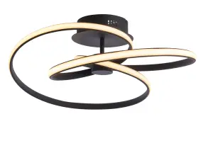 Anson Lighting Keena Sand Black Integrated LED Semi Flush Ceiling Fitting