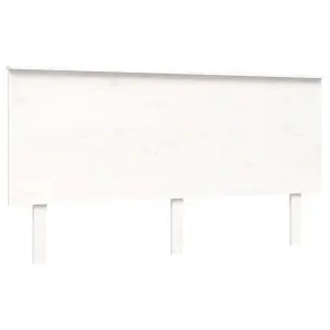 Berkfield Bed Frame with Headboard White King Size Solid Wood