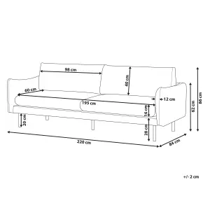 3 Seater Velvet Sofa Beige VINTERBRO