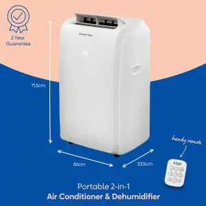 Russell Hobbs Air Conditioner and Dehumidifier 2 in 1 Portable 11000 BTU White RHPAC11001