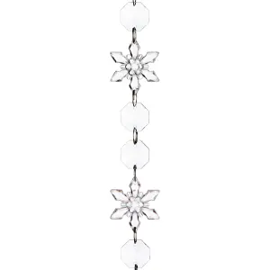 Clear Bead & Snowflake Christmas garland