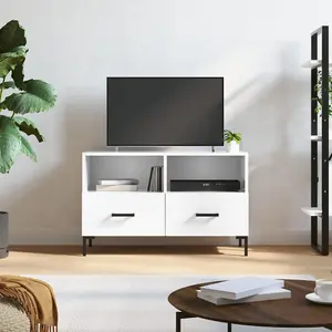 Berkfield TV Cabinet High Gloss White 80x36x50 cm Engineered Wood