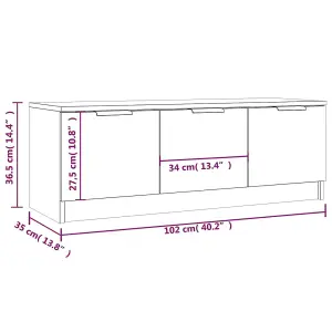 vidaXL TV Cabinet Grey Sonoma 102x35x36.5 cm Engineered Wood