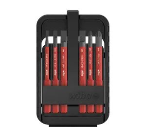 Wiha SlimBits Slotted Pozidrive Screwdriver Mixed Set 6pcs VDE Electrician 43157