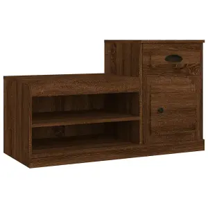 Berkfield Shoe Cabinet Brown Oak 100x42x60 cm Engineered Wood